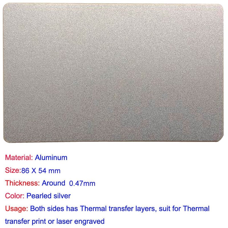 Ebamaz Sublimation Print Metal Business Cards Tablet Thick 86X54mm Pack of 10PCS (Aluminum 0.45mm Thickness, Pearled Golden, Blank) - Image 2
